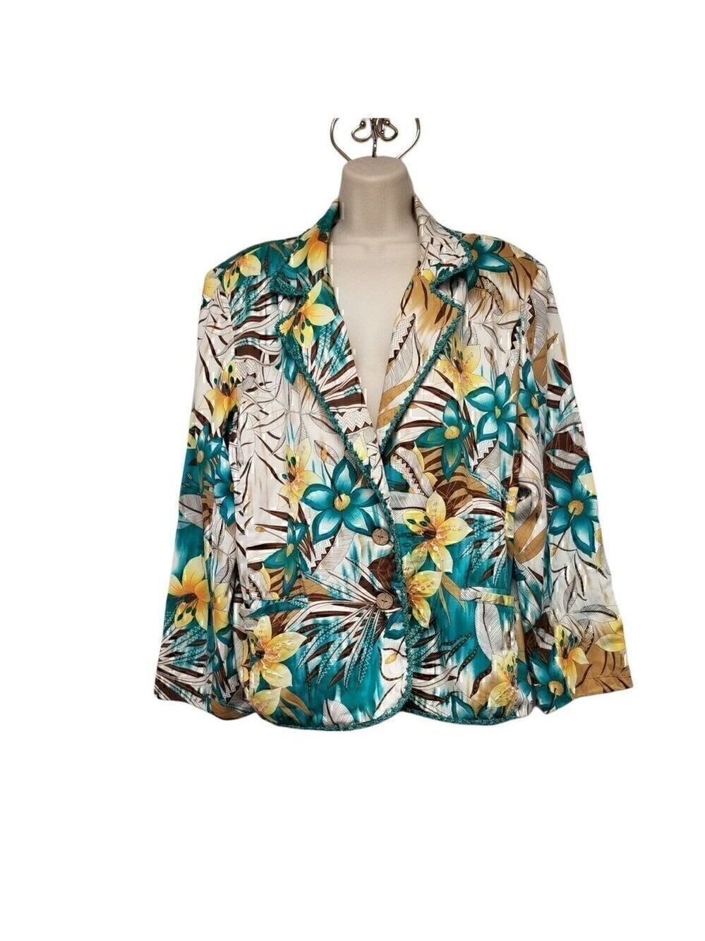 Vintage1970's Graff By Um Company Multicolor Turquoise Blazer Size Petit…
